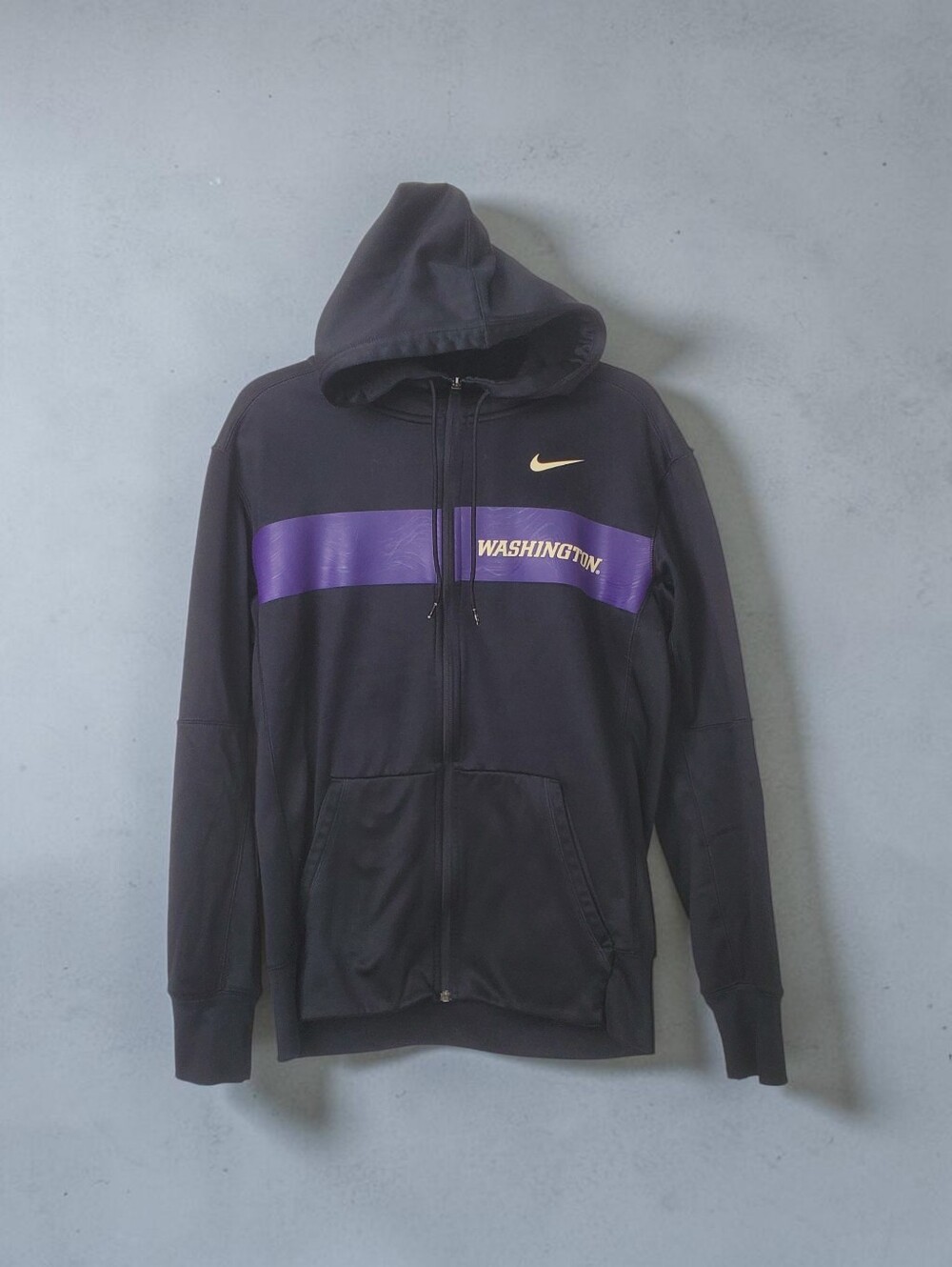 Nike Black & Purple Washington Zip-Up Hoodie UW Husky Men's Medium Football